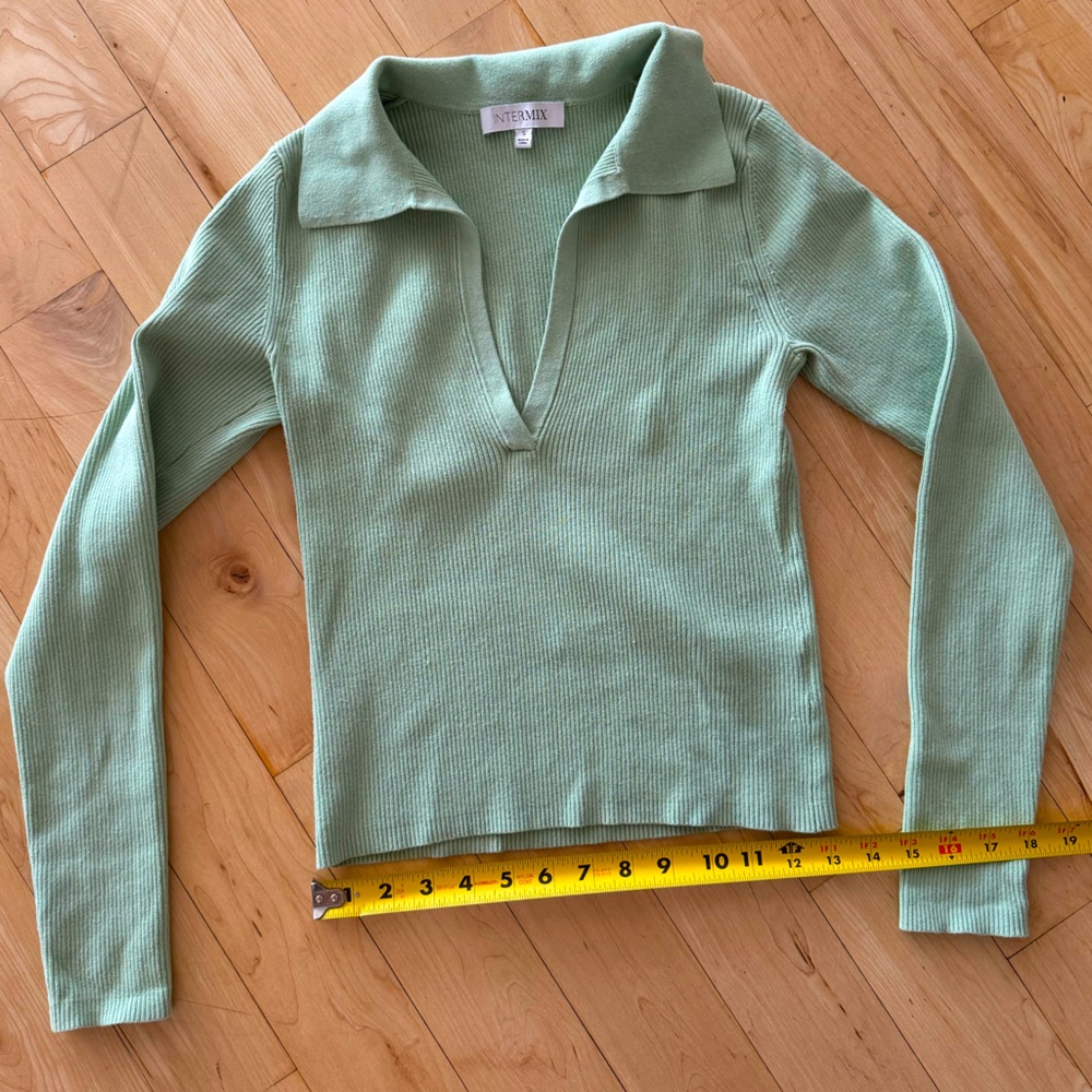 Mint Green Intermix long sleeve shirt